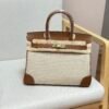 Birkin Canvas Platinum Bag 30