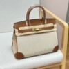 Birkin Canvas Platinum Bag 30