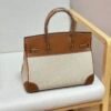 Birkin Canvas Platinum Bag 30