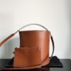 BUCKET Soft Grain Beef Leather Bucket Bag Black  Size:23*24.5*23cm