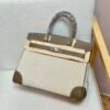 Birkin Canvas Platinum Bag 30