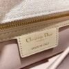 DIOR CARO handbag rose pink linen oversized rattan pattern Size:20 *12 *7cm